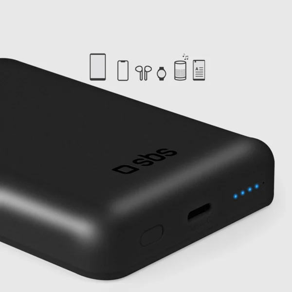 SBS TEBB5000MAG1CK Wireless Power Bank 5000 mAh USB-C, MagSafe Compatible - Blackeng