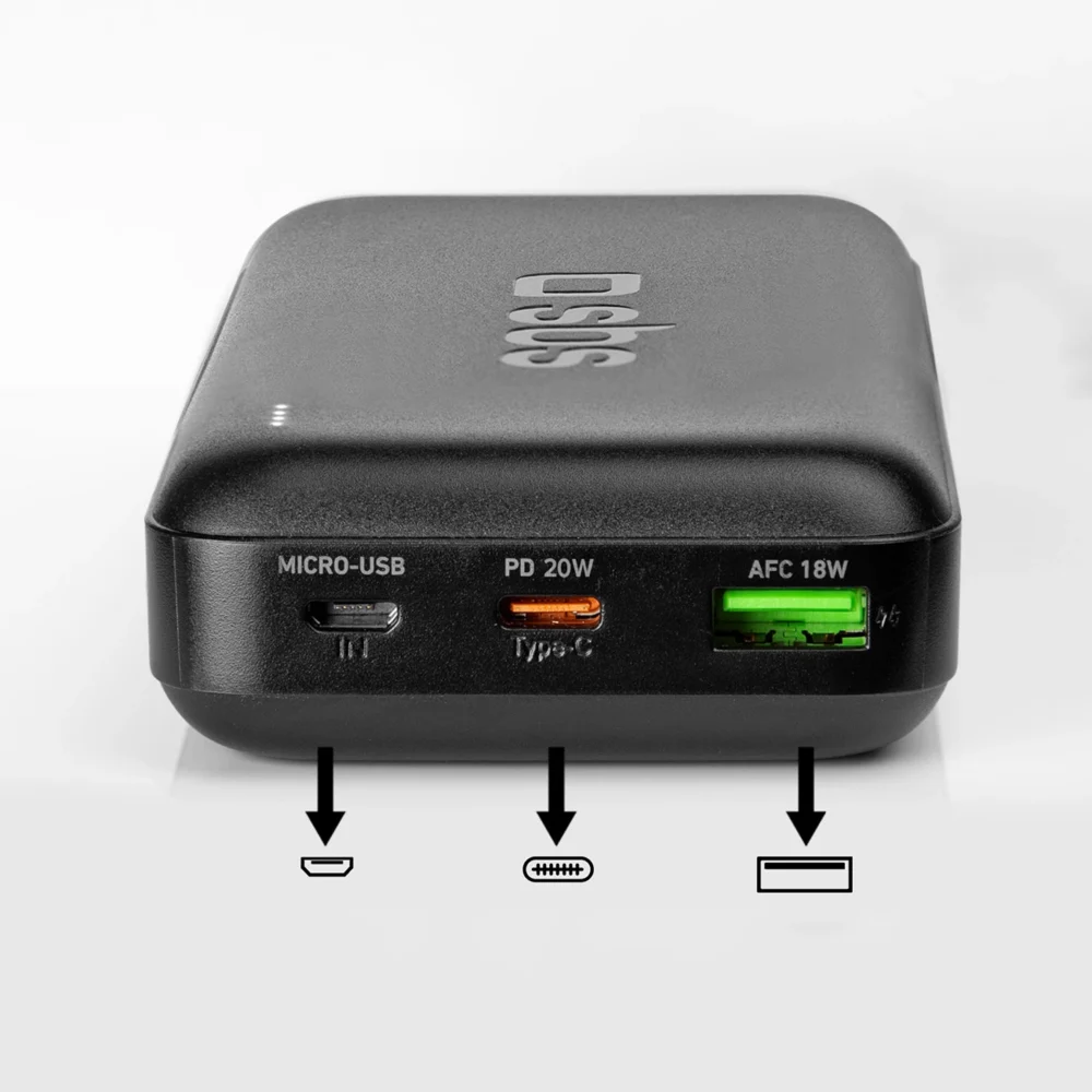 Powerbank SBS TTBB20000PD20K 20000 mAh 20W PD USB-C, USB-A, Micro-USB - blackeng