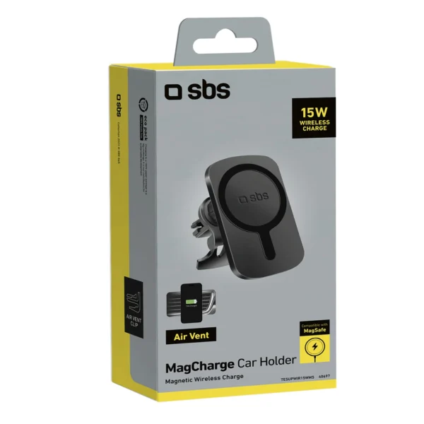 SBS TESUPWIR15WMS Smartphone Holder with Charger Compatible with MagSafe - Blackeng