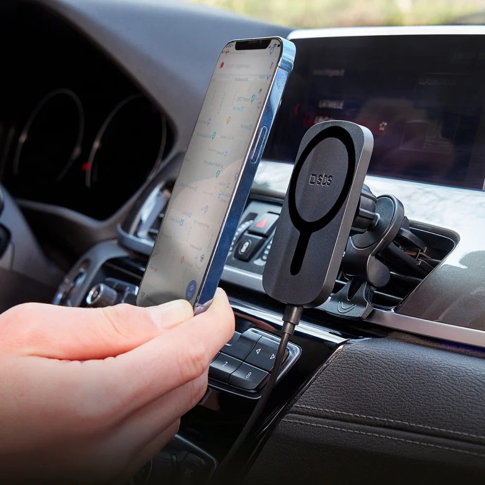 SBS TESUPWIR15WMS Smartphone Holder with Charger Compatible with MagSafe - Blackeng