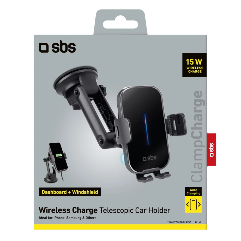 SBS TESUPEXTWIR15W 15W Wireless Charger Holder - Blackeng