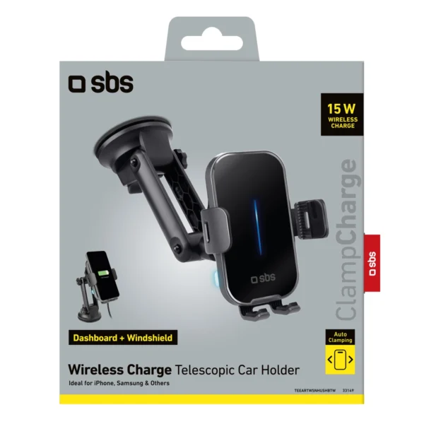 SBS TESUPEXTWIR15W 15W Wireless Charger Holder - Blackeng