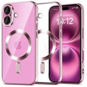 Tech-Protect MagFlex MagSafena iPhone 16 Case - Clear / Pinkeng