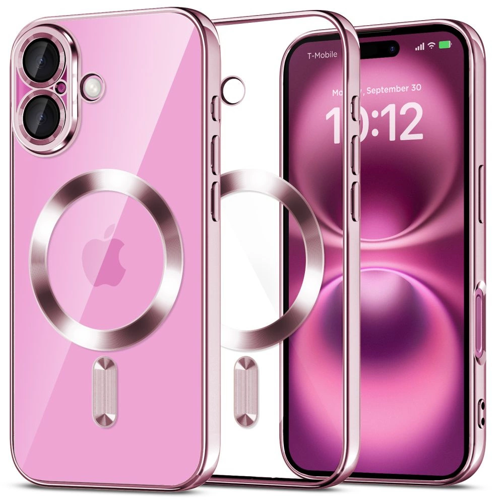 Tech-Protect MagFlex MagSafena iPhone 16 Case - Clear / Pinkeng