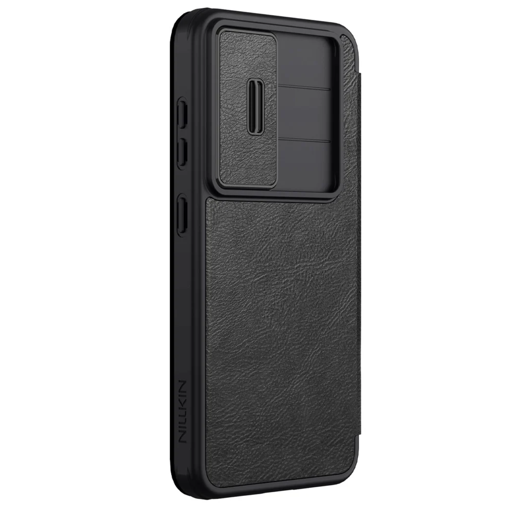 Nillkin Qin Pro Case for Samsung Galaxy S25 with Flip and Camera Cover - Blackeng