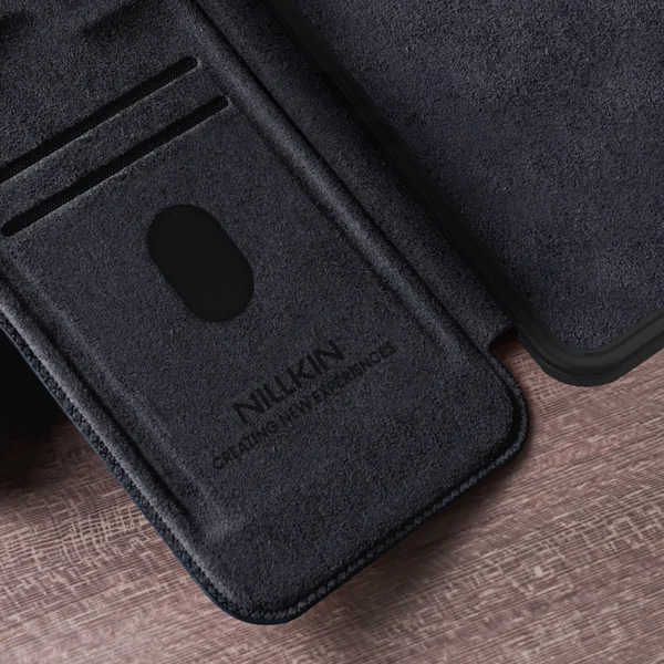 Nillkin Qin Pro Case for Samsung Galaxy S25 with Flip and Camera Cover - Blackeng