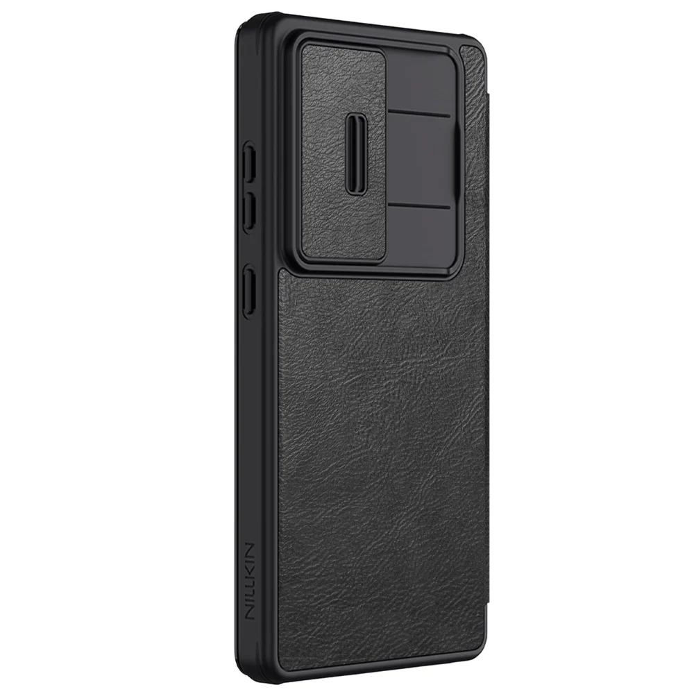 Nillkin Qin Pro Case for Samsung Galaxy S25 Ultra with Flip and Camera Cover - Blackeng
