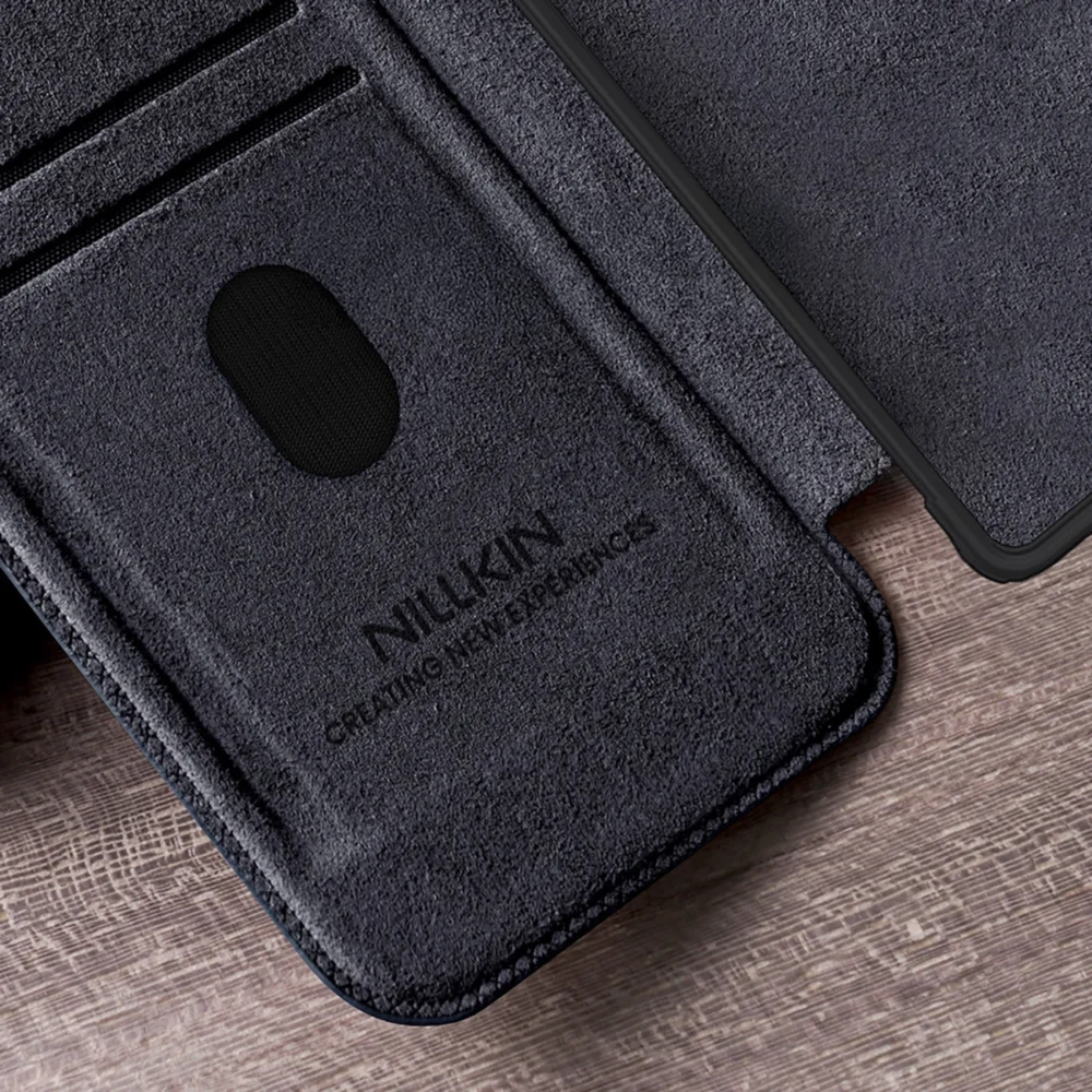 Nillkin Qin Pro Case for Samsung Galaxy S25 Ultra with Flip and Camera Cover - Blackeng