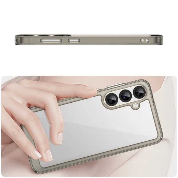 Outer Space Case for Samsung Galaxy A36 Cover with Flexible Frame - Semi-Transparent, Blackeng