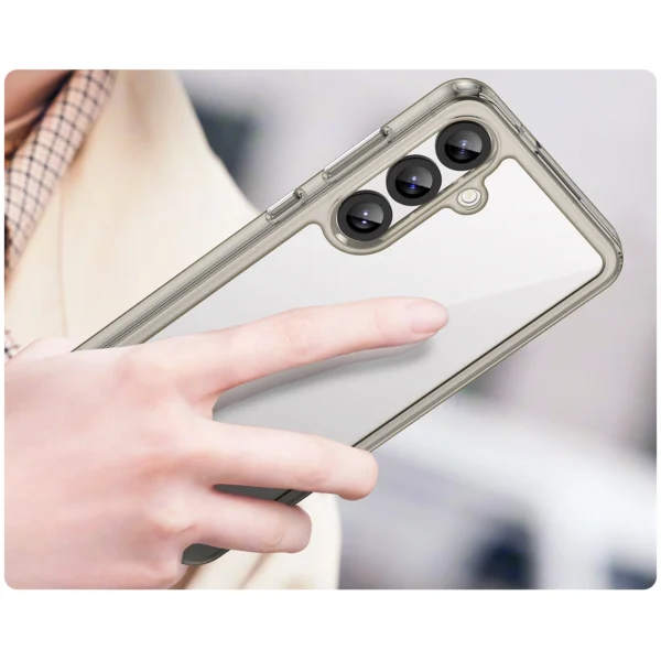 Outer Space Case for Samsung Galaxy A36 Cover with Flexible Frame - Semi-Transparent, Blackeng