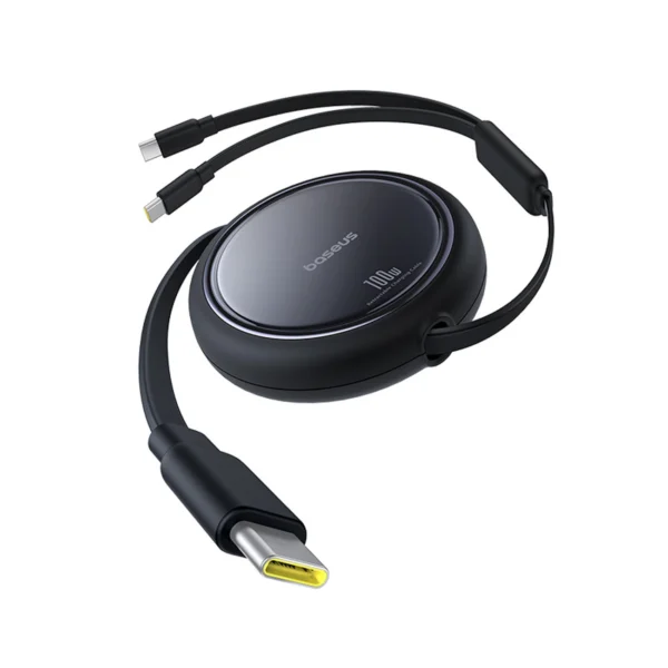 Baseus Bright Mirror Series USB-C Retractable Cable - 2 x USB-C 100W 1m - Blackeng