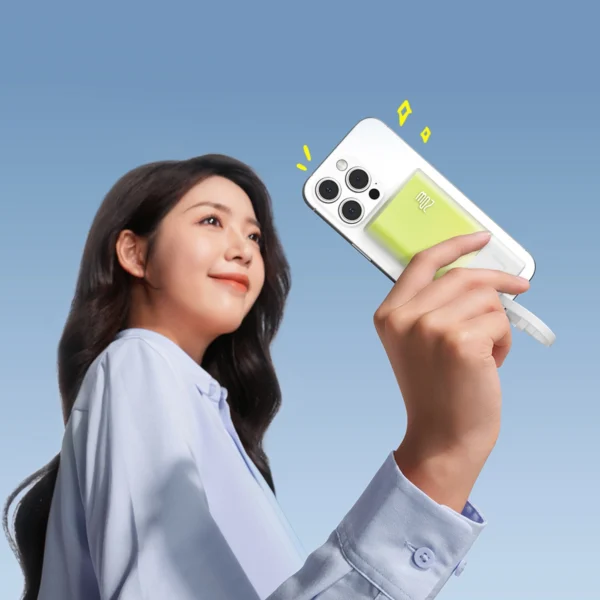 Baseus Popsicle 5200mAh 20W Powerbank with Built-in Lightning Cable (+ White Baseus Simple USB-C - USB-C 60W/20V/3A/30cm Cable) - White-Greeneng