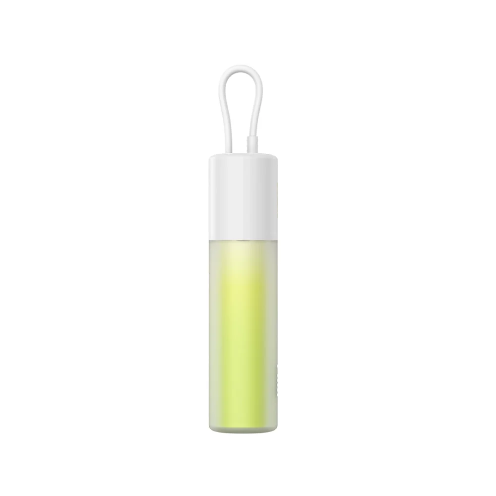 Baseus Popsicle 5200mAh 20W Powerbank with Built-in Lightning Cable (+ White Baseus Simple USB-C - USB-C 60W/20V/3A/30cm Cable) - White-Greeneng