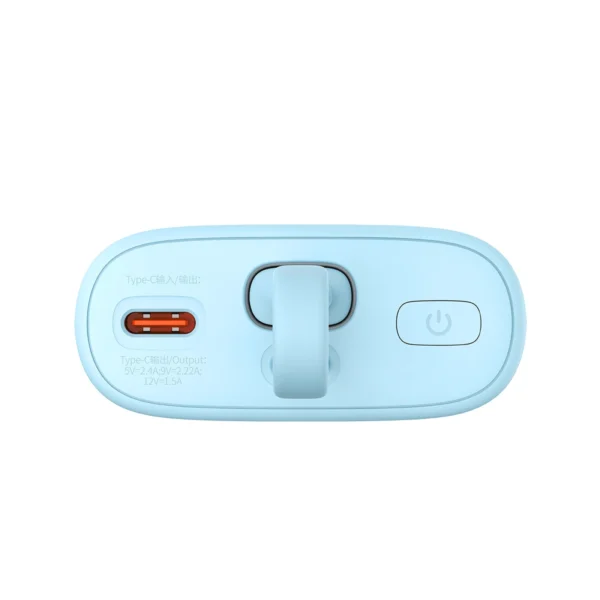 Baseus Popsicle 5200mAh 20W Powerbank with Built-in Lightning Cable (+ White Baseus Simple USB-C - USB-C 60W/20V/3A/30cm Cable) - Blue-Orangeeng