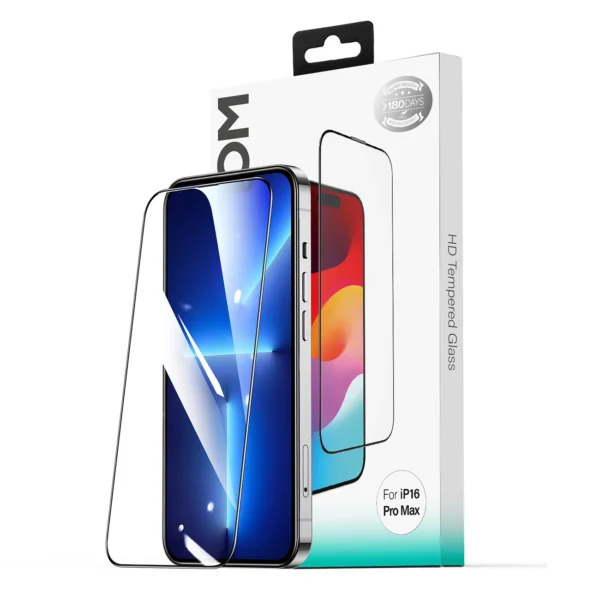 Joyroom JR-MLG0278 2.5D HD Dustproof Tempered Glass with Black Frame for iPhone 15 Plus/16 Pluseng