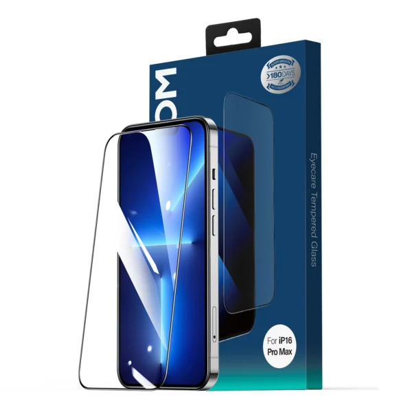 Joyroom JR-MLG0286 2.5D Anti-Blue Light + Dustproof Tempered Glass with Black Frame for iPhone 15 Plus/16 Pluseng
