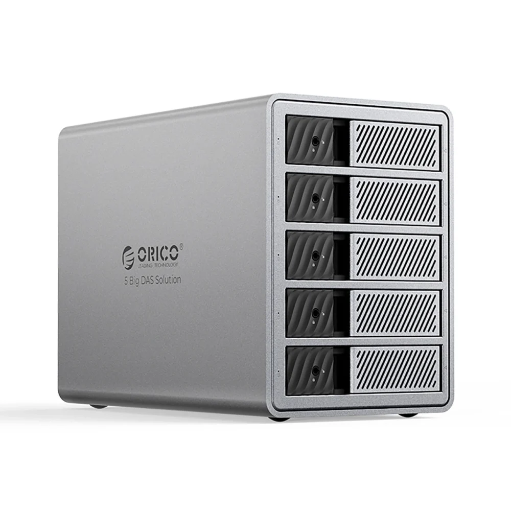 Orico 9858T3 5 Big DAS Solution ProThunder Disk Array with Thunderbolt 3 for 5 x 2.5"/3.5" SATA HDD/SSD - Grayeng