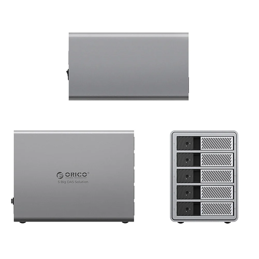 Orico 9858T3 5 Big DAS Solution ProThunder Disk Array with Thunderbolt 3 for 5 x 2.5"/3.5" SATA HDD/SSD - Grayeng