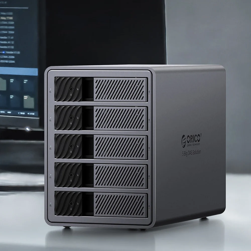 Orico 9858T3 5 Big DAS Solution ProThunder Disk Array with Thunderbolt 3 for 5 x 2.5"/3.5" SATA HDD/SSD - Grayeng