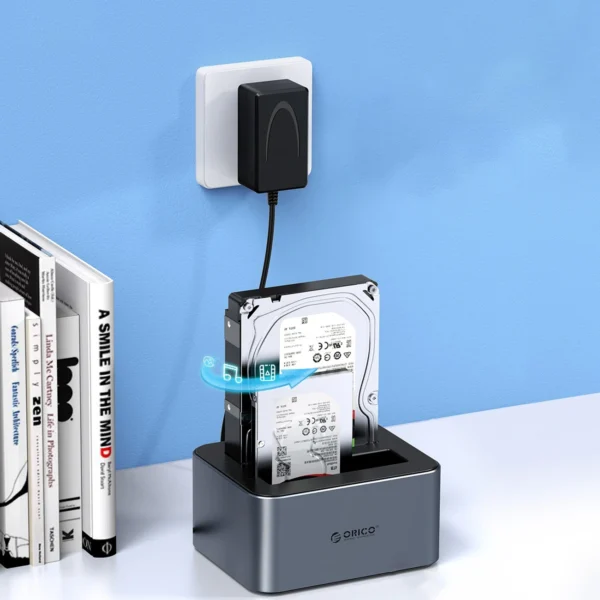 Orico 6626C3-C-V1 2-Drive Docking Station with Offline Clone Function 2.5"/3.5" SATA HDD/SSD - Grayeng