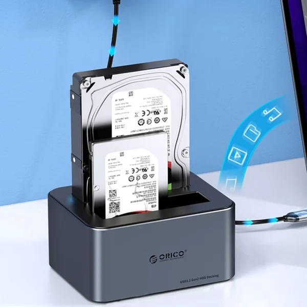 Orico 6646C3-C 4-Drive Docking Station with Offline Clone Function 2.5"/3.5" SATA HDD/SSD - Grayeng