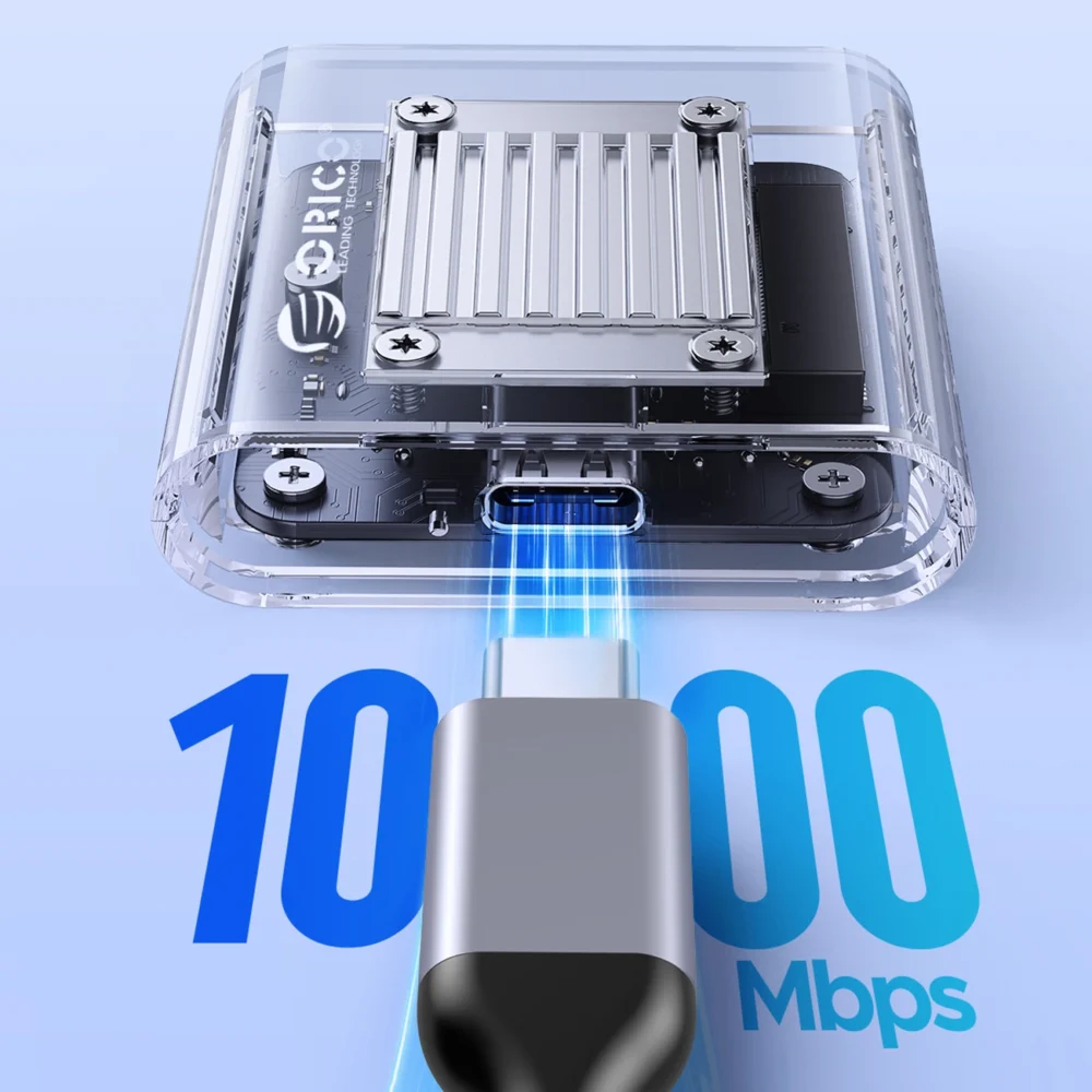 Orico TC20-M2-10G M.2 NVME USB-C 3.2 Disk Caddy - Transparenteng