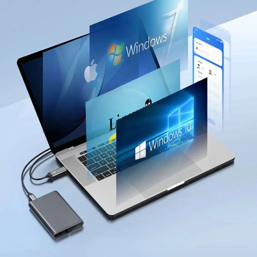 Orico AM2C3-2N Dual Disk Caddy for Two M.2 NVME USB-C 3.2 10Gb/s Drives - Grayeng