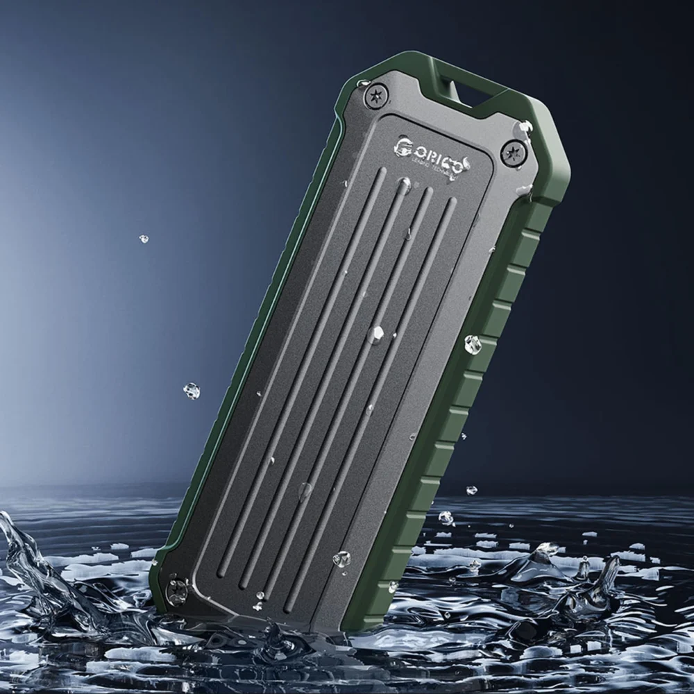 Wzmocniona kieszeń dyskowa Orico OTPX-G2 M.2 NVMe/SATA SSD USB-C 3.2 taktyczna - szaro-zielonapol