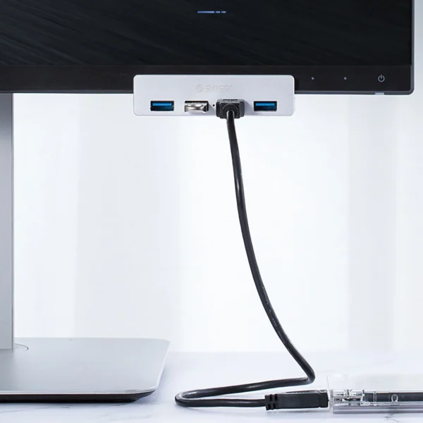 Orico MH4PU Hub Clamp-Mounted 4x USB-A 3.0 - Silvereng