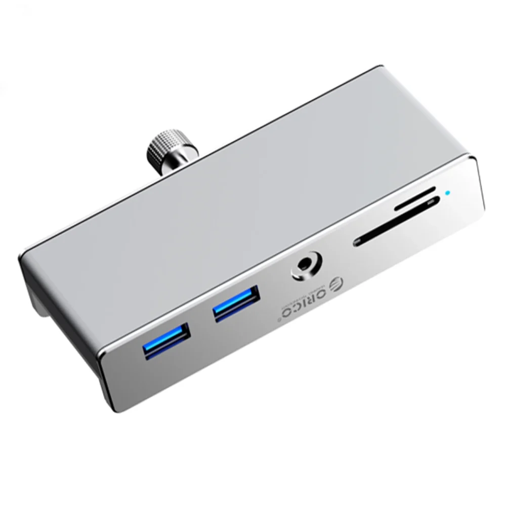 Orico MH5PMM Clamp-mounted Hub USB-C / 2x USB-A 3.0, + SD&TF + 3.5mm Audio - Blackeng