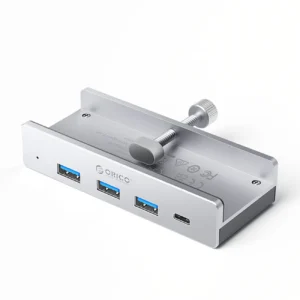Orico MH4PC Hub Clamp-Mounted USB-C / 3x USB-A 3.0 + 1x USB-C 3.0 - Silvereng