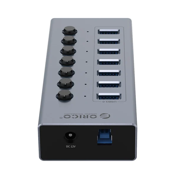 Orico BT2U3-7AB Hub 7x USB-A 3.0 with switches - grayeng