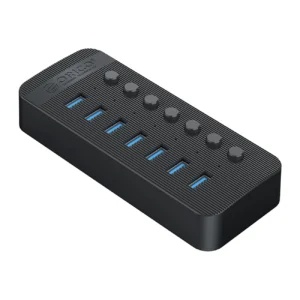 Orico CT2U3-7AB 7x USB-A 3.0 Hub with Switches - Blackeng