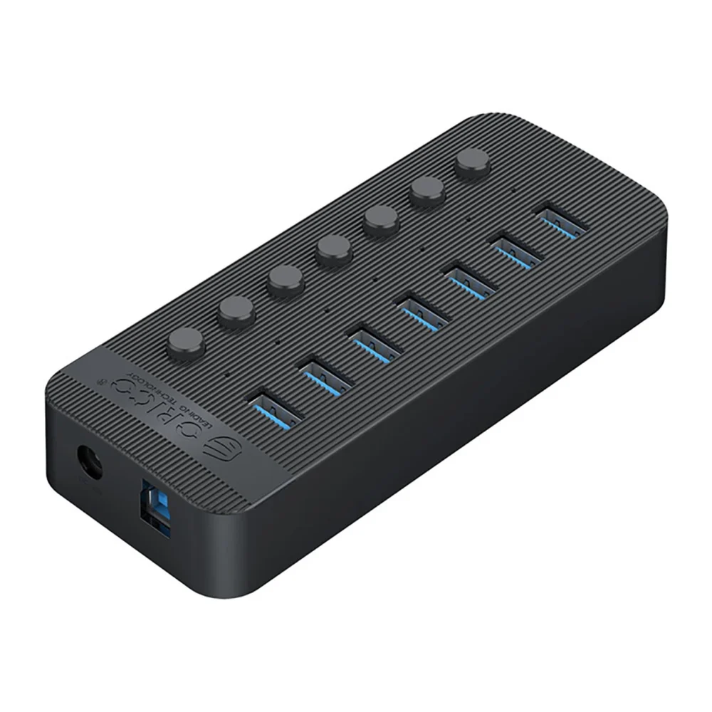Orico CT2U3-7AB 7x USB-A 3.0 Hub with Switches - Blackeng