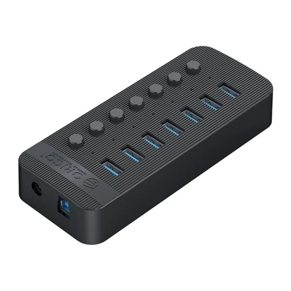 Orico CT2U3-7AB 7x USB-A 3.0 Hub with Switches - Blackeng