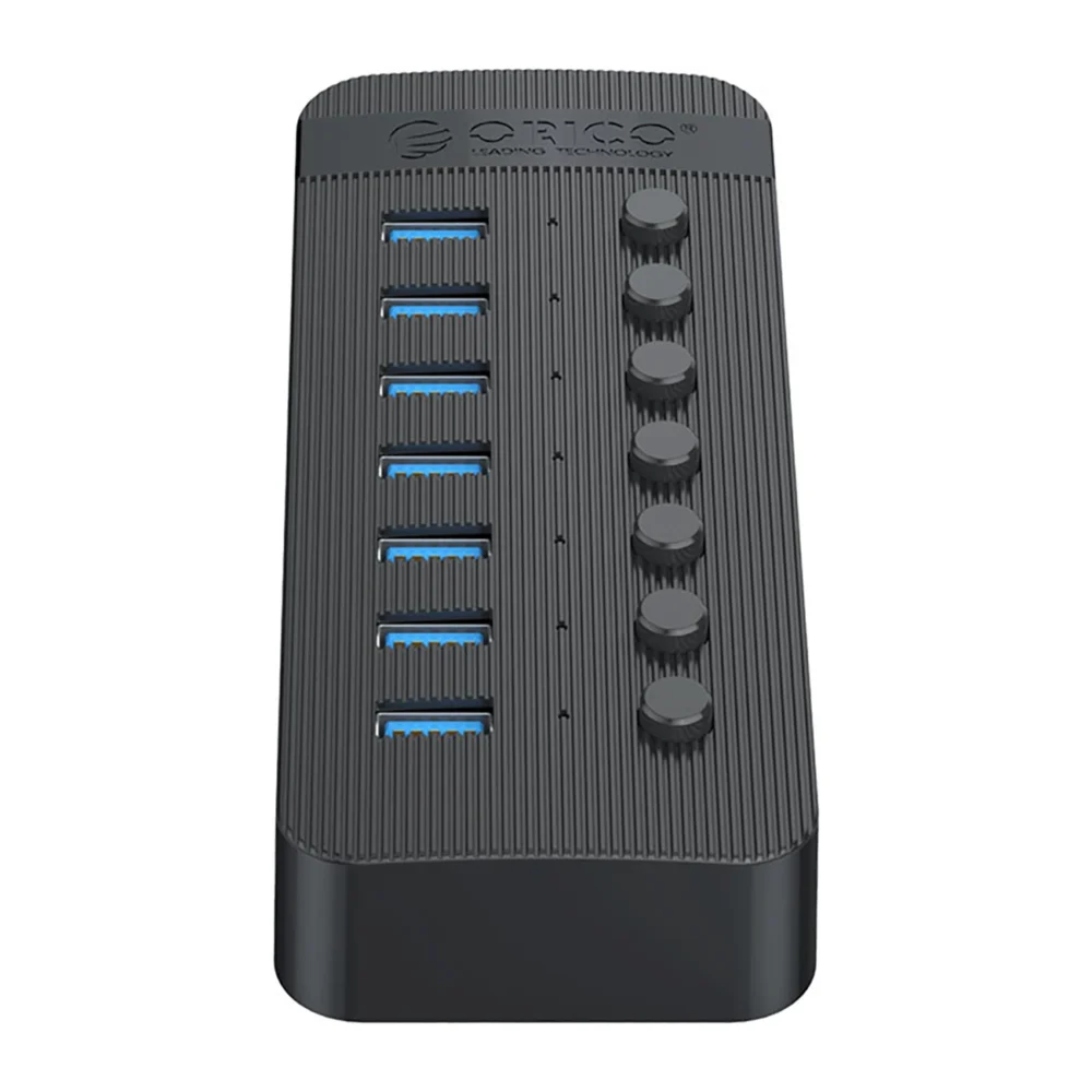 Orico CT2U3-7AB 7x USB-A 3.0 Hub with Switches - Blackeng