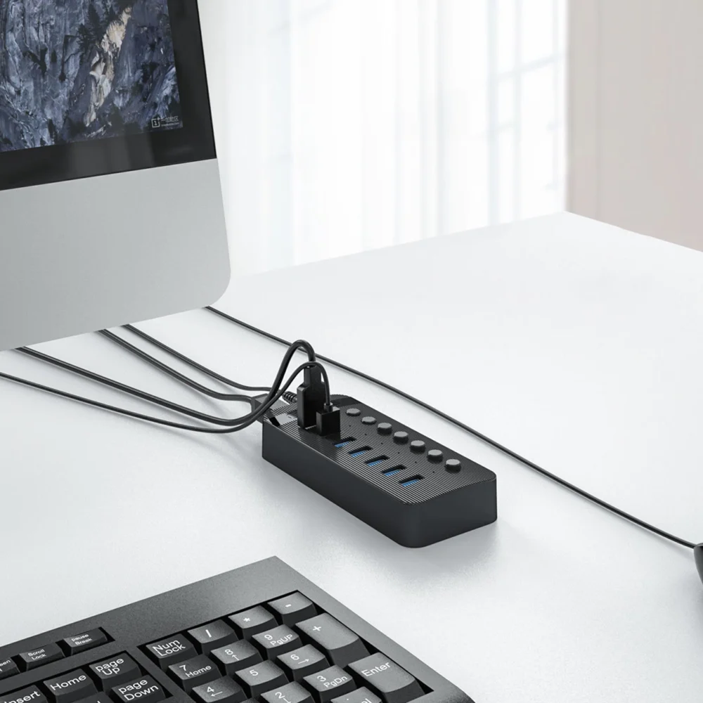 Orico CT2U3-10AB 10x USB-A 3.0 Hub with Switches - Blackeng