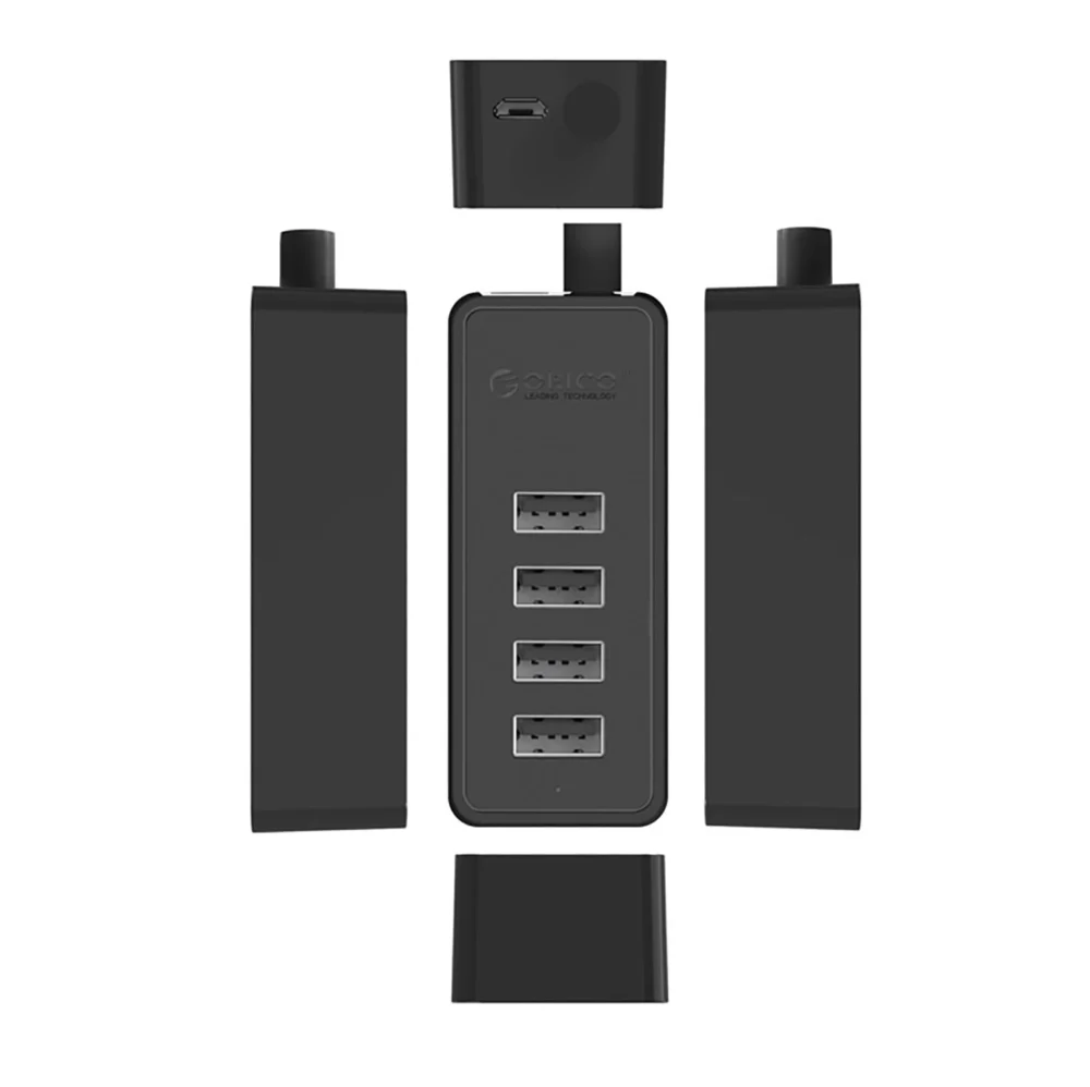 Hub Orico W5P-U2-030 4x USB-A 2.0 30cm - blackeng