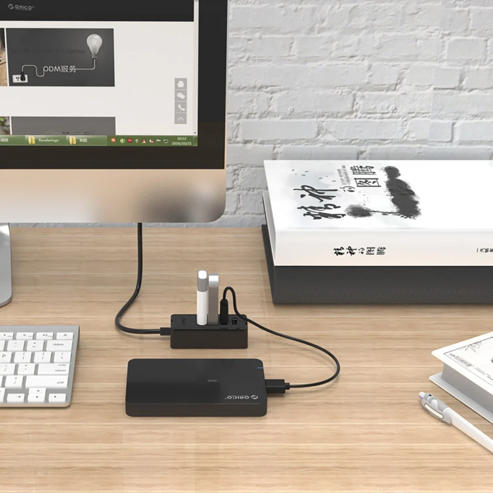 Hub Orico W5P-U2-030 4x USB-A 2.0 30cm - blackeng