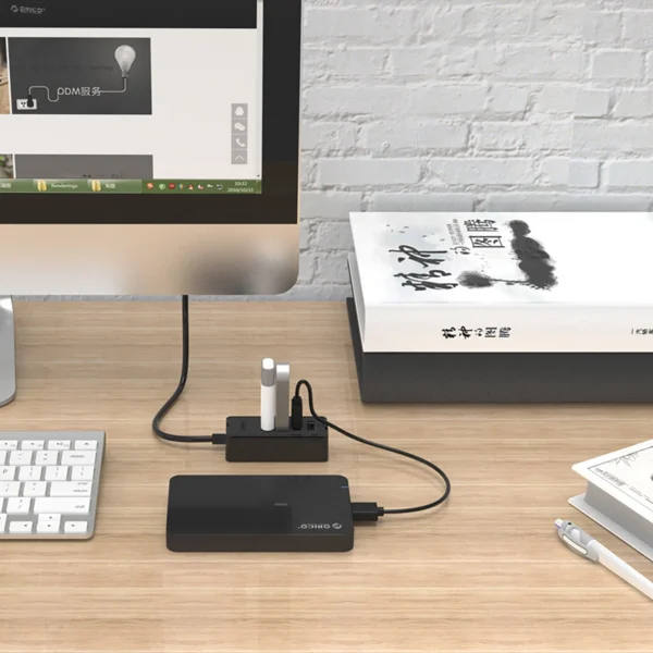 Hub Orico W5P-U2-030 4x USB-A 2.0 30cm - blackeng