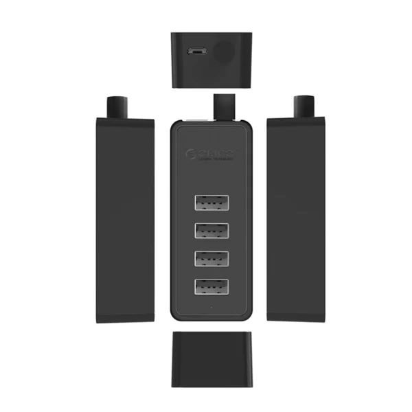 Hub Orico W5P-U2-100 4x USB-A 2.0 + microUSB 5V 1m - blackeng