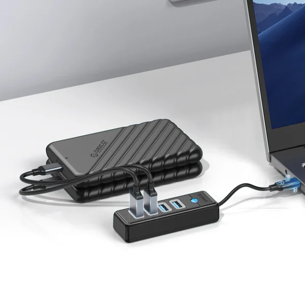 Orico PW4U-C3 USB-C / 4x USB-A 3.0 Hub - Blackeng