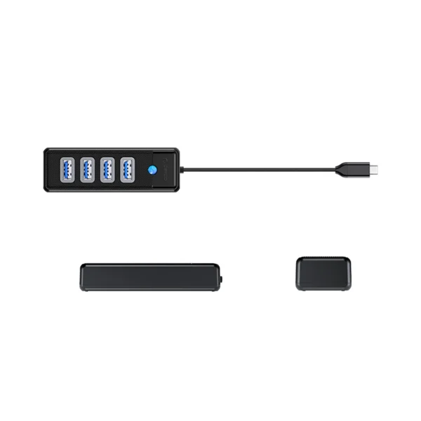 Orico PW4U-C3 USB-C / 4x USB-A 3.0 Hub - Blackeng