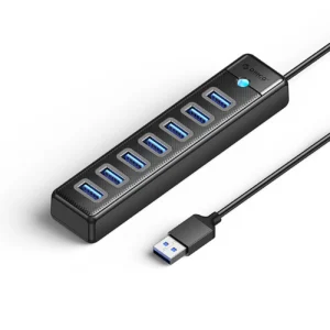 Orico PW7U-U3 hub 7x USB-A 3.0 + USB-C 5V/3A 1m - blackeng