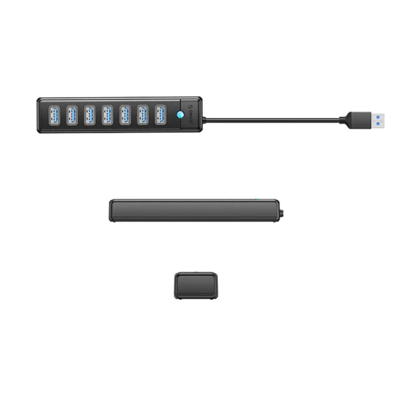 Orico PW7U-U3 hub 7x USB-A 3.0 + USB-C 5V/3A 1m - blackeng
