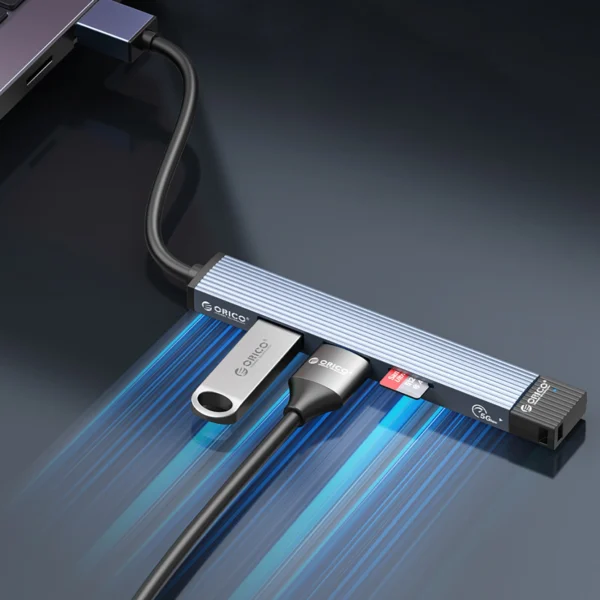 Orico AH-A13 USB-A Hub Docking Station 1x USB-A 3.0 + 3x USB-A 2.0 - Grayeng