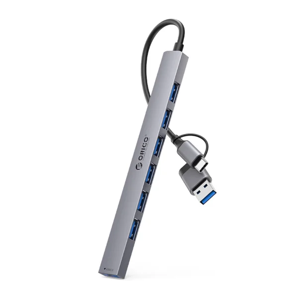 Orico YSA2-U3 USB-A/USB-C Hub Docking Station 1x USB-A 3.0 + 6x USB-A 2.0 - Grayeng