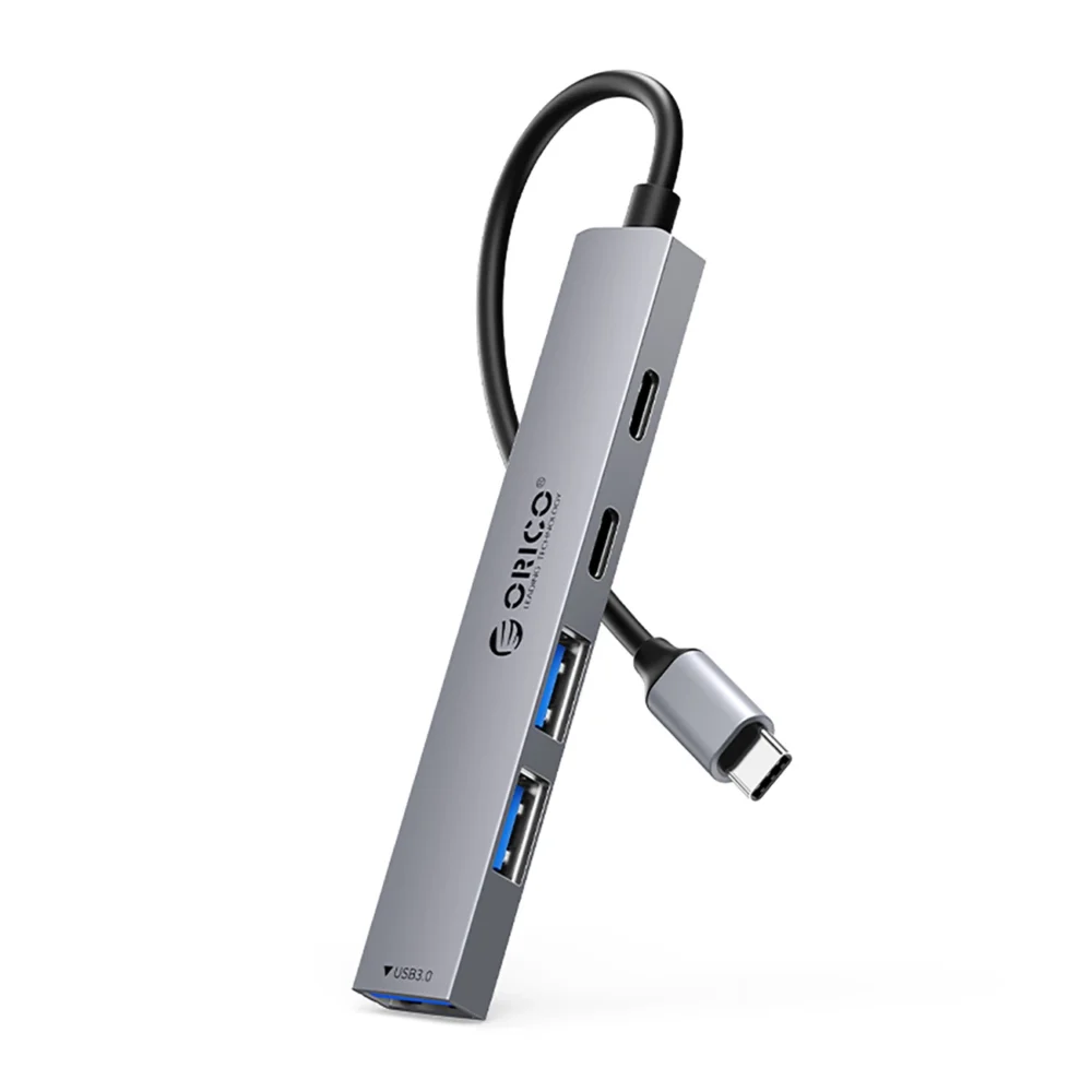 Orico YSB4-U2 USB-A/USB-C Hub Docking Station 2x USB-A 2.0 + 1x USB-A 3.0 + 1x USB-C 2.0 + 1x USB-C - Grayeng