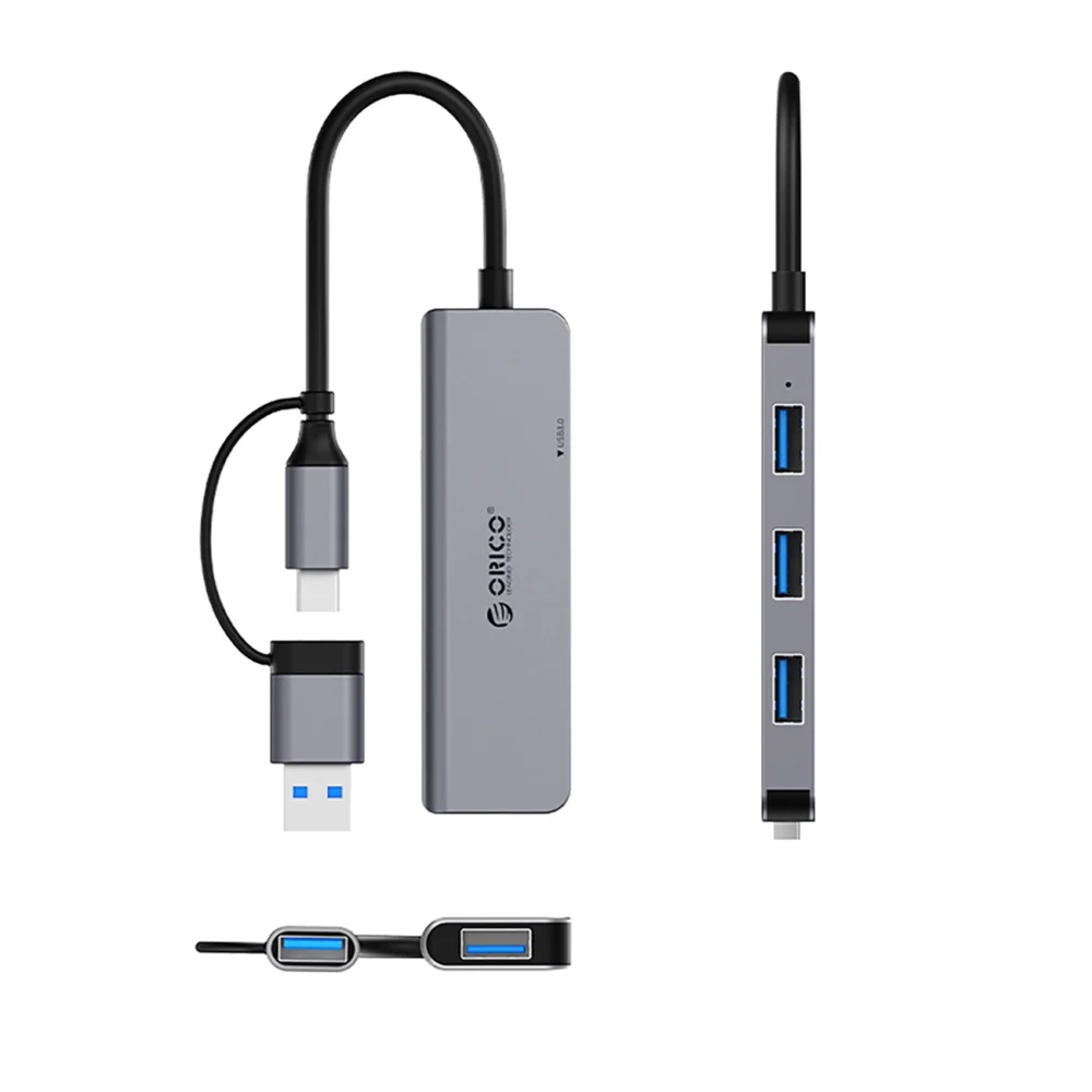 Orico YSA5-U3 USB-A/USB-C Hub Docking Station 3x USB-A 2.0 + 1x USB-A 3.0 - Grayeng