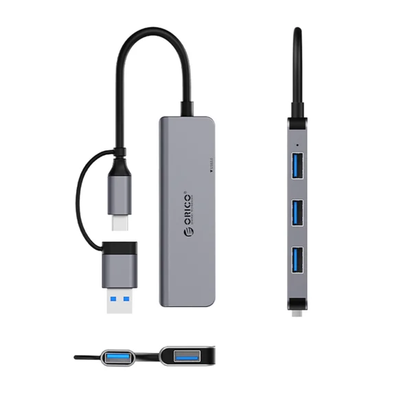 Orico YSA5-U3 USB-A/USB-C Hub Docking Station 3x USB-A 2.0 + 1x USB-A 3.0 - Grayeng